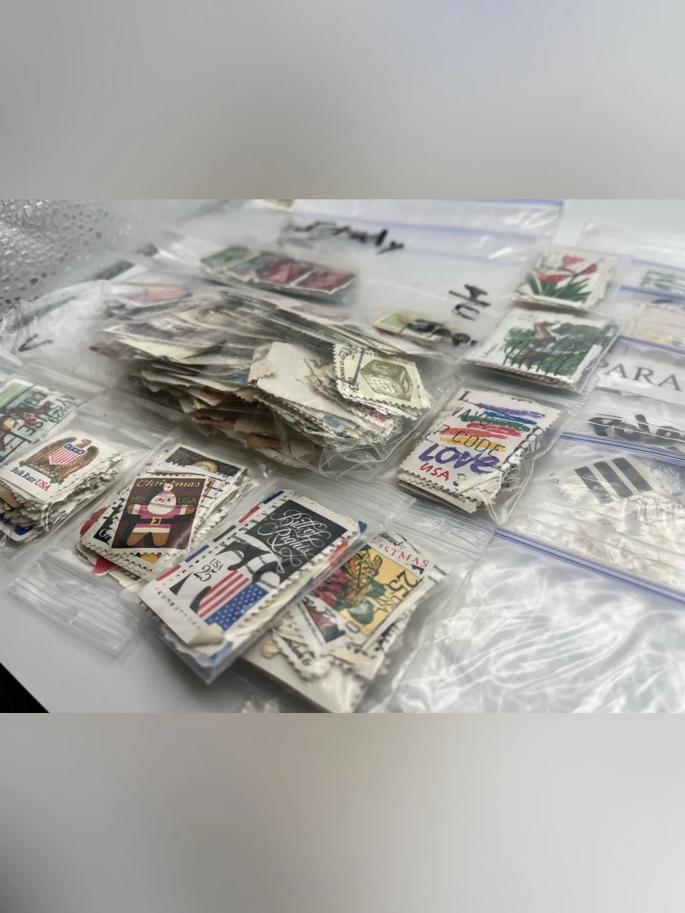 Vintage Postage Stamp Collection Lot USA & Worldwide Hundreds of Used Stamps